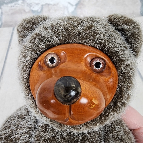 Vintage 1985 Applause Robert Raikes Christopher Bear Jointed Wooden Face 9"Tall - Picture 3 of 16